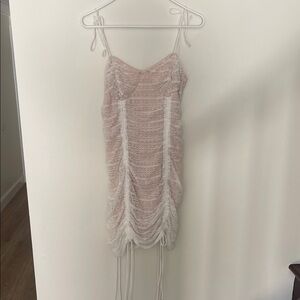 Fashion Nova Pink and White Mini Dress